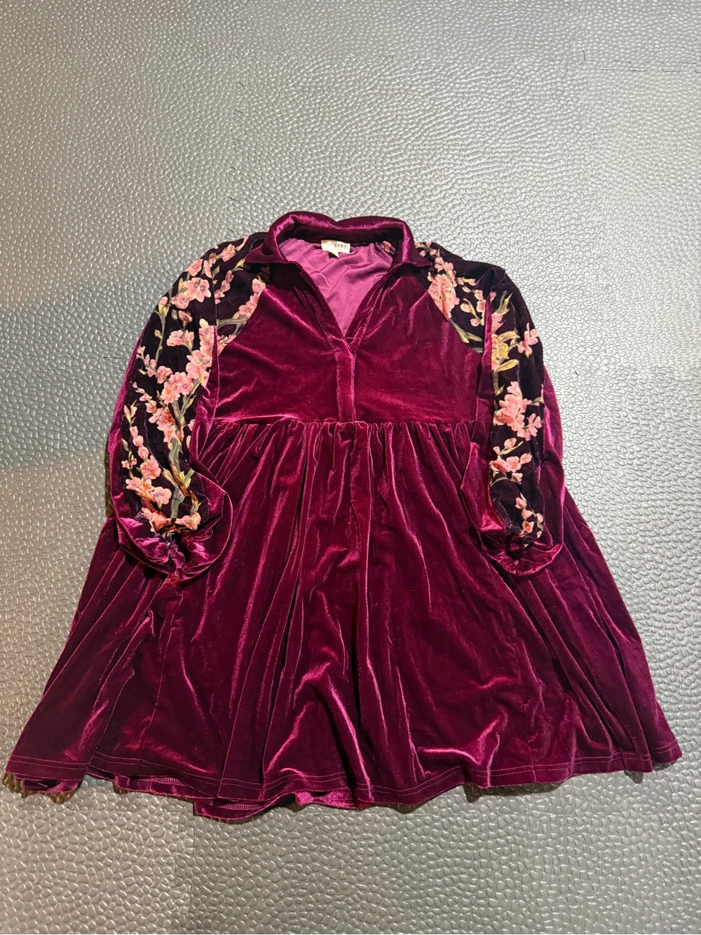 Umgee Maternity Velvet Lined Magenta Slip Dress